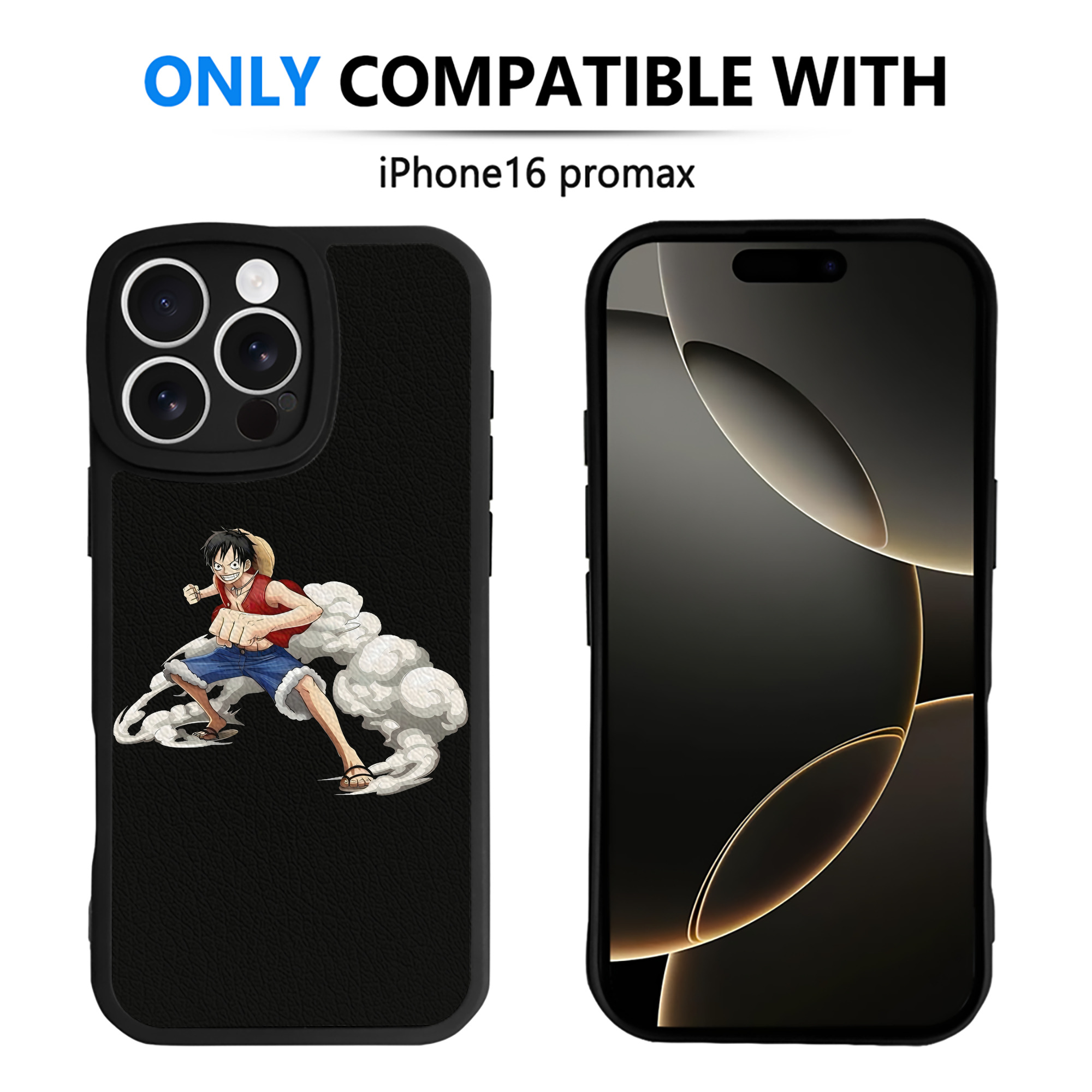 （画像用） ワンピース モンキー・D・ルフィ ONE PIECE Monkey D. Luffy 【iPhone 16シリーズ対応】シリコンスマホケース（レザー調） 材質：シリコン
